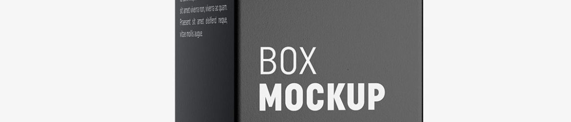 Box mockup / 45x125x45 mm / white - metallic - kraft