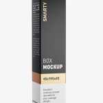 Box mockup / 45x195x45 mm / white - metallic - kraft