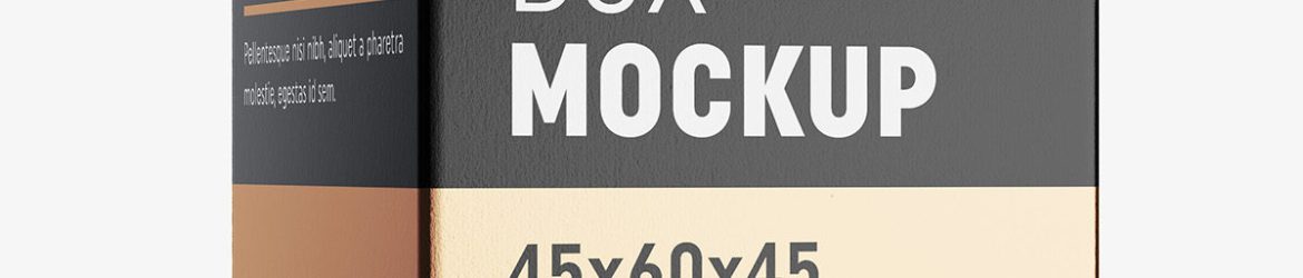 Box mockup / 45x60x45 mm / white - metallic - kraft