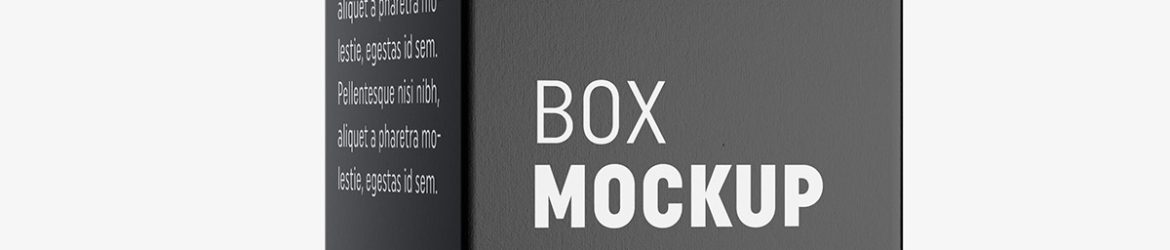 Box mockup / 50x130x50 mm / white - metallic - kraft
