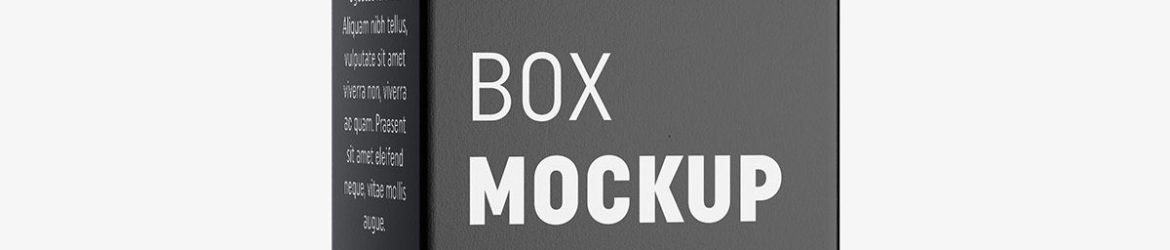 Box mockup / 50x135x35 mm / white - metallic - kraft