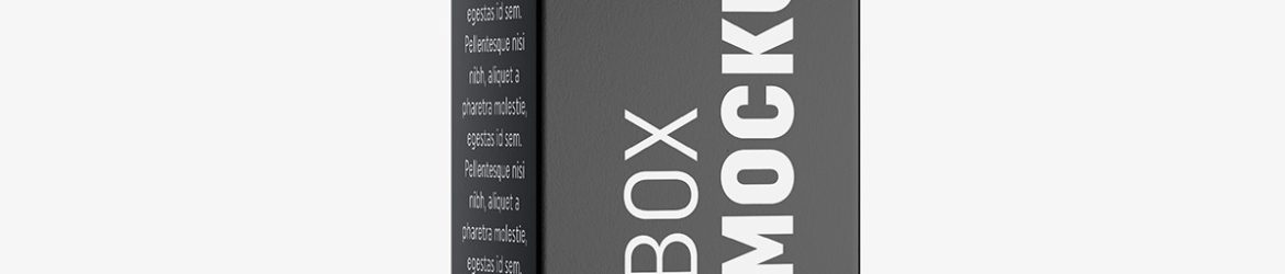 Box mockup / 50x210x40 mm / white - metallic - kraft