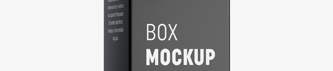 Box mockup / 55x160x40 mm / white - metallic - kraft