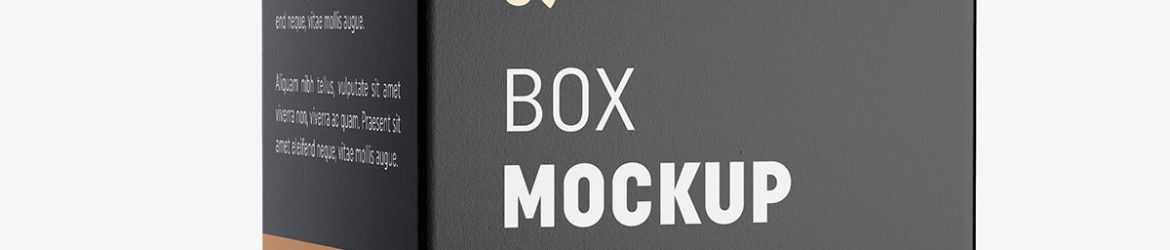 Box mockup / 65x115x65 mm / white - metallic - kraft