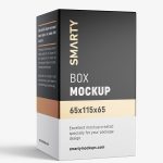 Box mockup / 65x115x65 mm / white - metallic - kraft