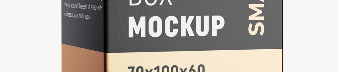 Box mockup / 70x100x60 mm / white - metallic - kraft