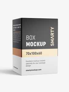 Box mockup / 70x100x60 mm / white - metallic - kraft