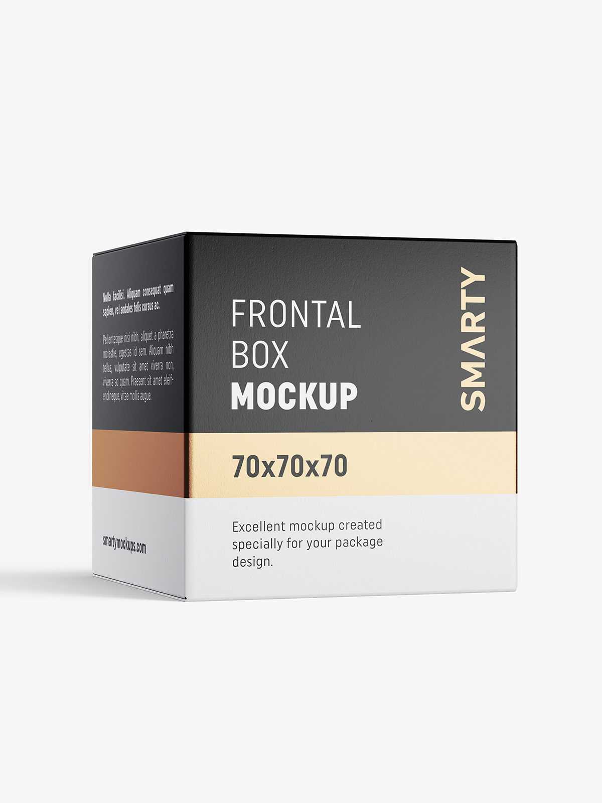 Box mockup / 70x70x70 mm / white - metallic - kraft
