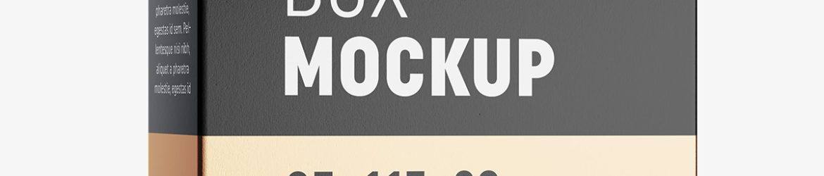 Box mockup / 85x115x30 mm / white - metallic - kraft