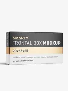 Box mockup / 90x55x25 mm / white - metallic - kraft
