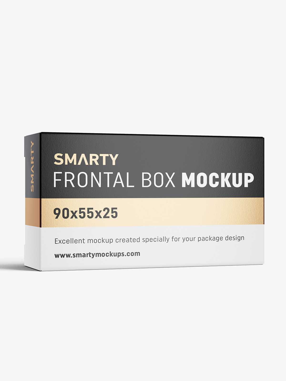 Box mockup / 90x55x25 mm / white - metallic - kraft