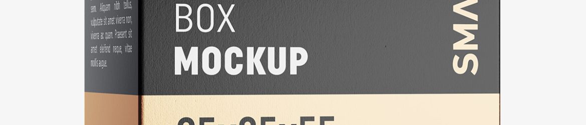 Box mockup / 95x95x55 mm / white - metallic - kraft