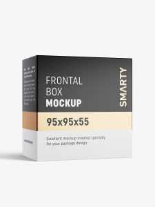 Box mockup / 95x95x55 mm / white - metallic - kraft