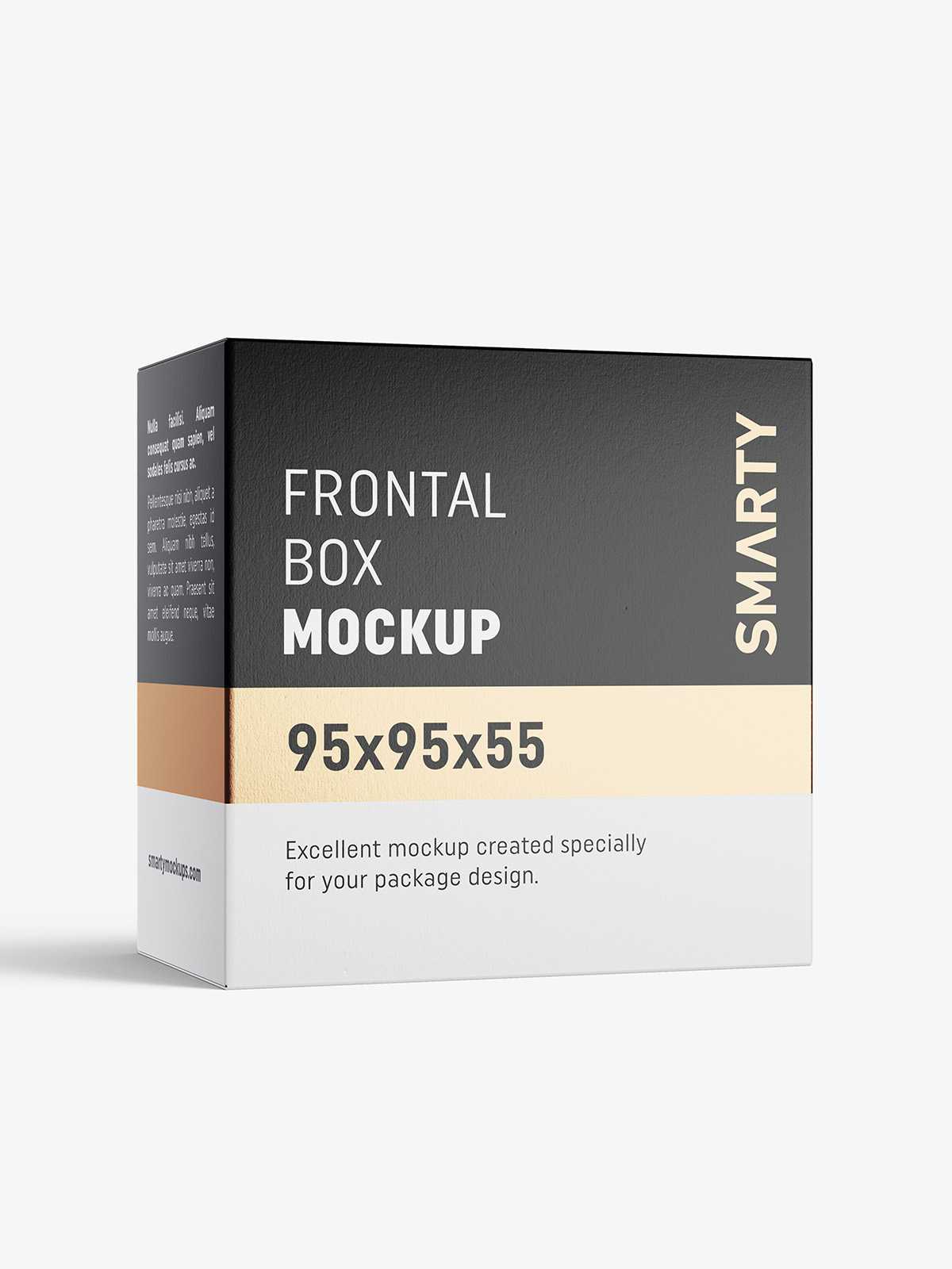 Box mockup / 95x95x55 mm / white - metallic - kraft