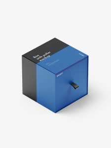 Box with puller mockup / 100x100x100 mm