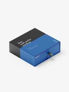 Box with puller mockup / 120x120x40 mm