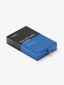 Box with puller mockup / 130x200x40 mm
