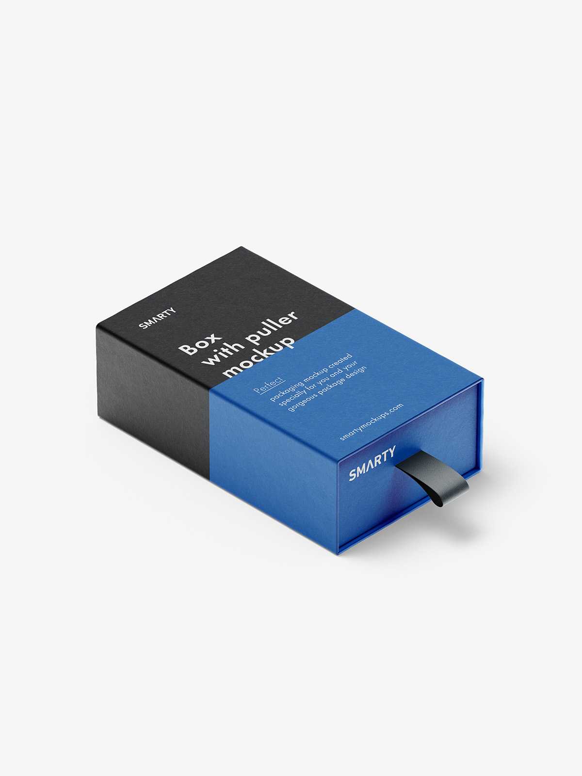 Box with puller mockup / 55x90x30 mm