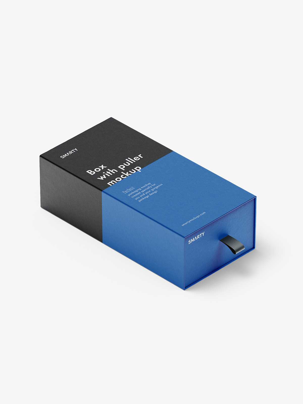 Box with puller mockup / 80x160x50 mm