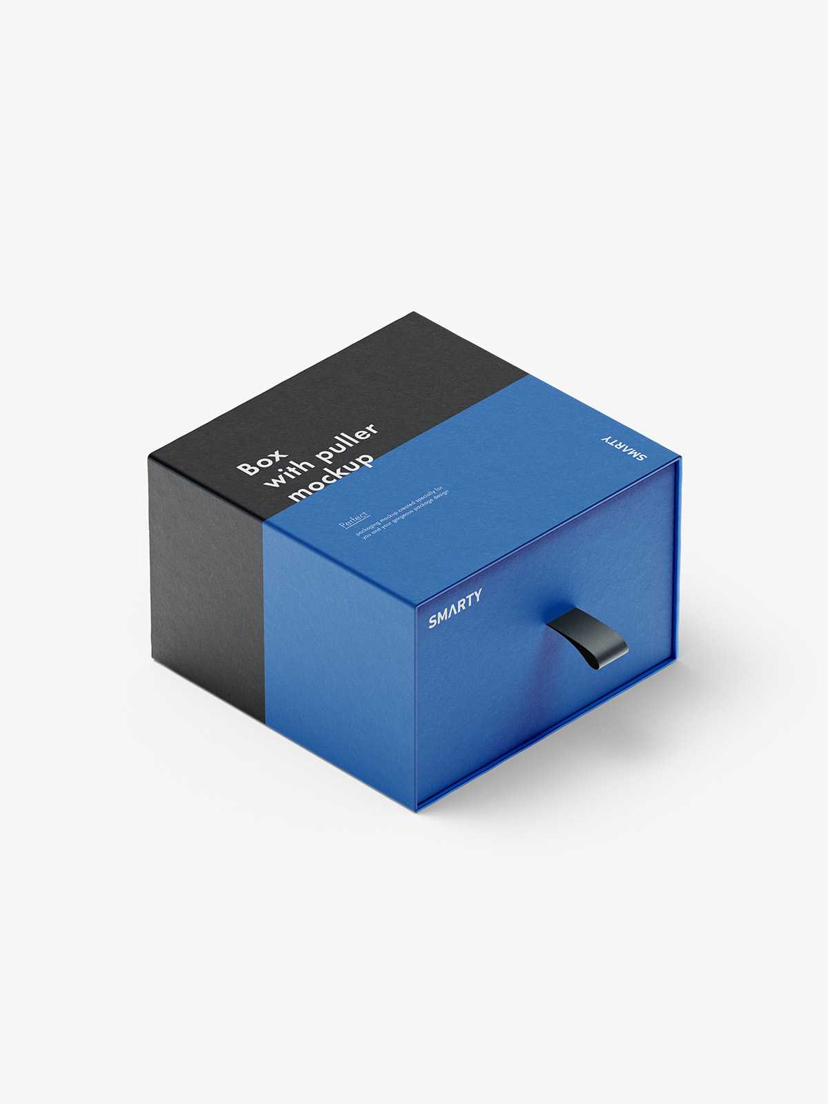 Box with puller mockup / 90x90x60 mm