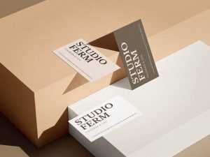Boxed business card mockup