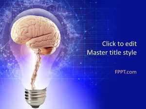 Brain Lightbulb PowerPoint Template