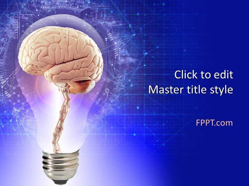 Brain Lightbulb PowerPoint Template