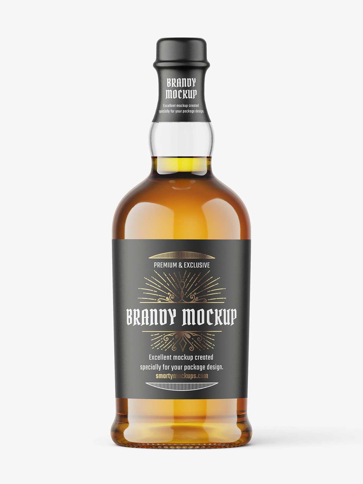 Brandy bottle mockup
