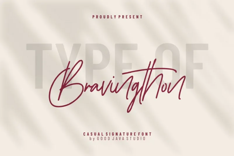 Bravingthon Signature Font