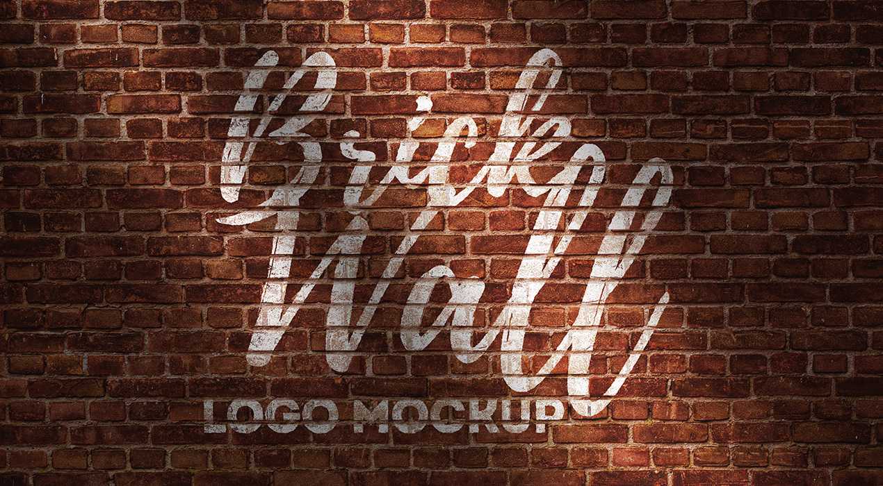 Brick Wall Logo Mockup