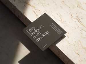 Bright square business cards mockup