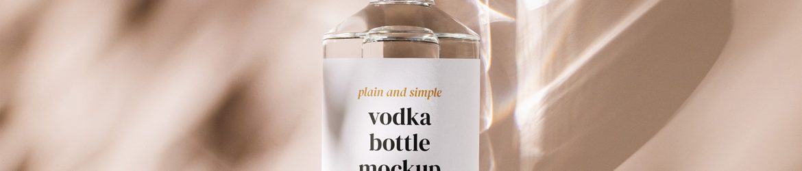 Bright vodka bottle mockup