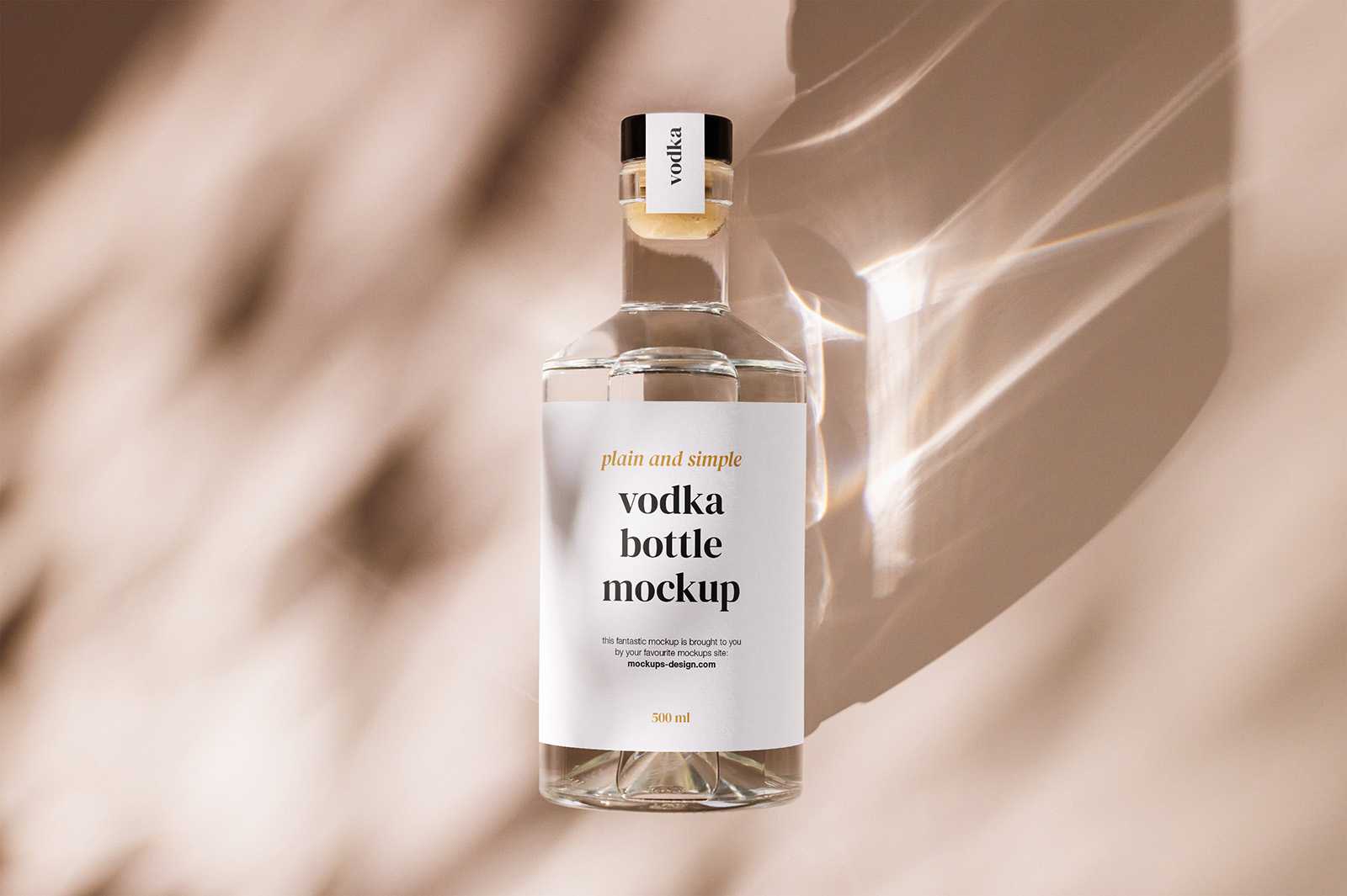 Bright vodka bottle mockup