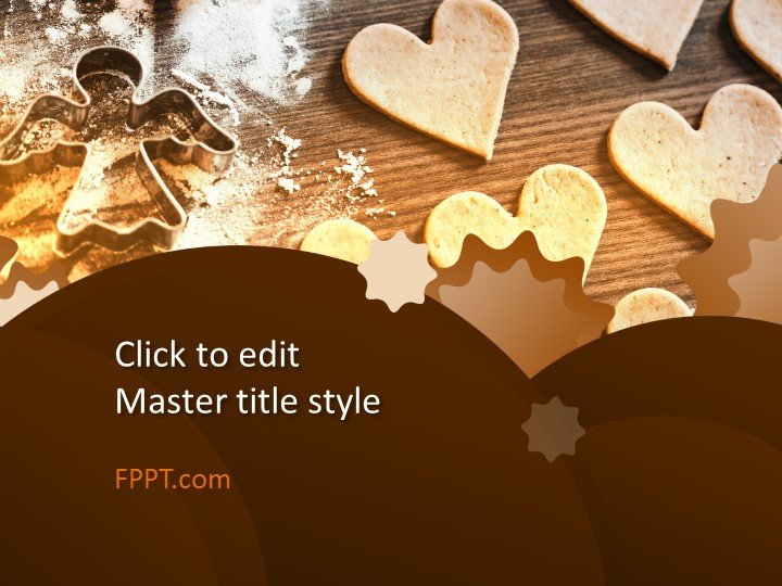 Brown Christmas Cookies PowerPoint Template
