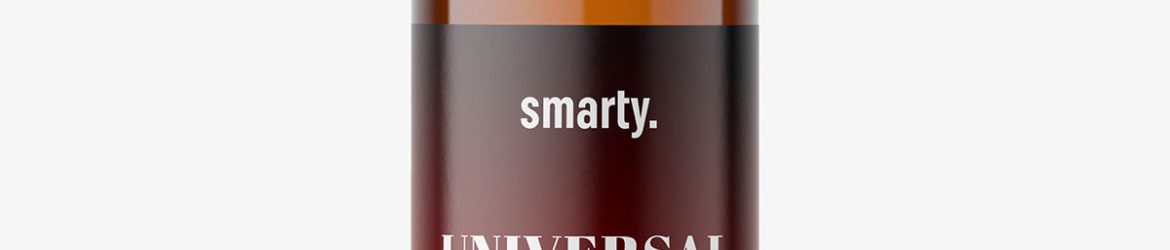 Brown curved bottle mockup