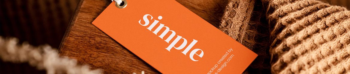 Brown scene with label tag mockup