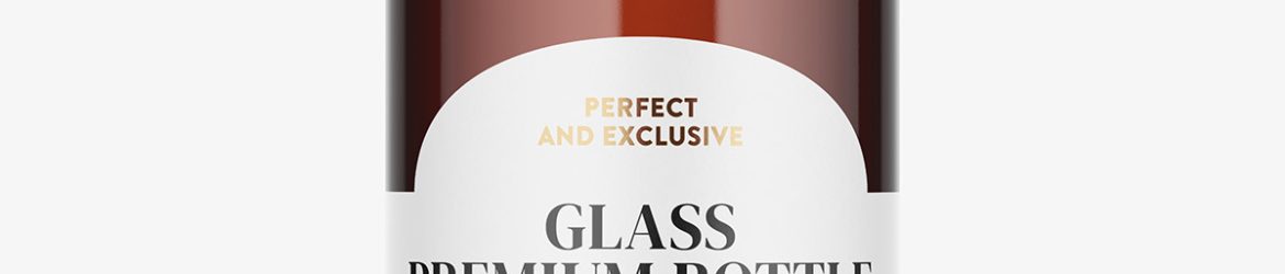 Brown spirit bottle mockup