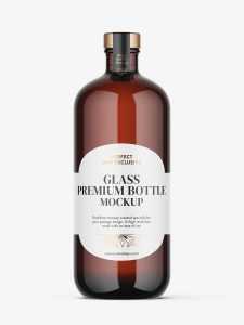 Brown spirit bottle mockup