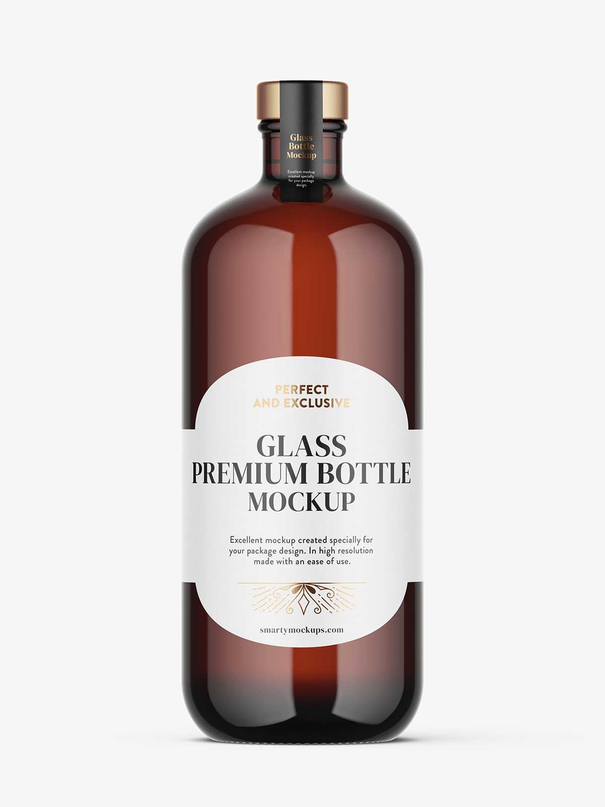 Brown spirit bottle mockup