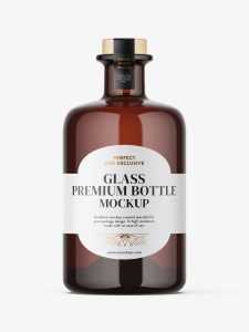 Brown spirit bottle mockup