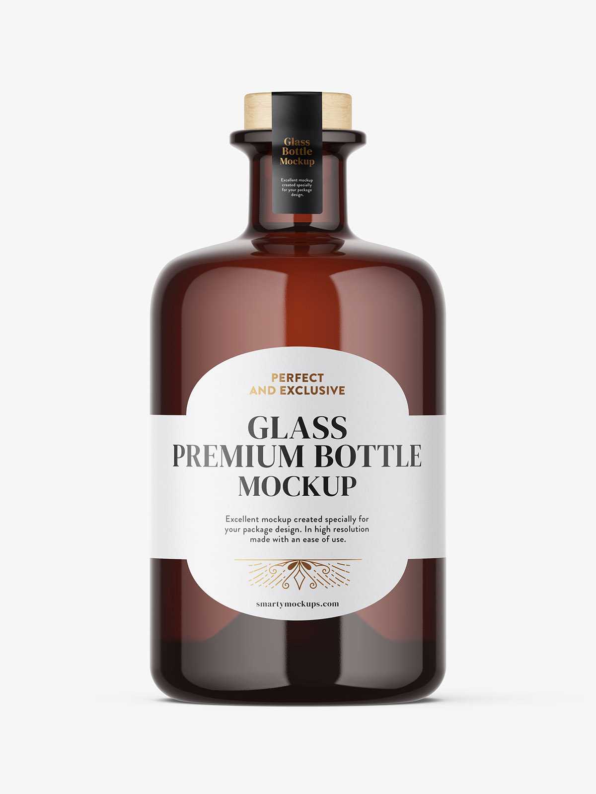 Brown spirit bottle mockup