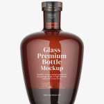 Brown spirits bottle mockup