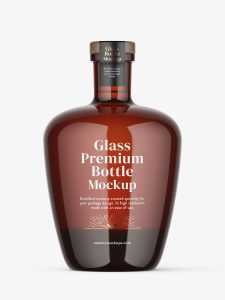 Brown spirits bottle mockup