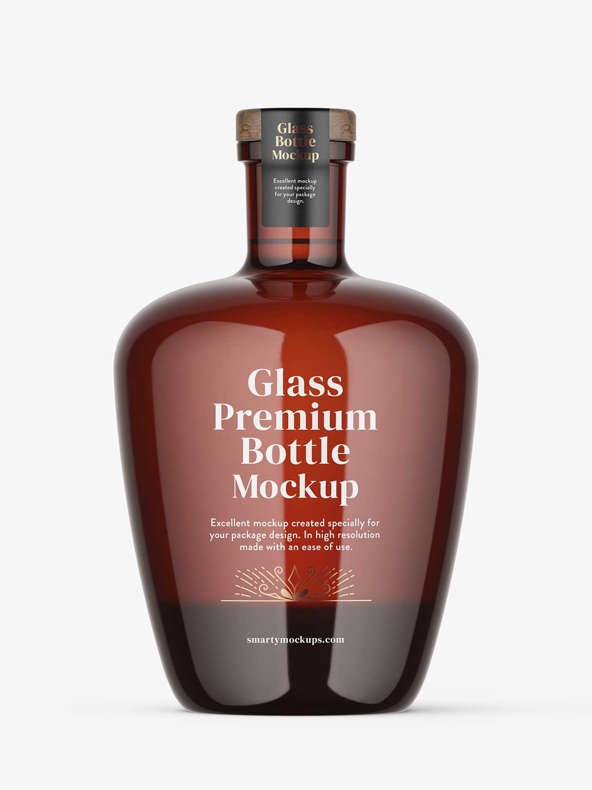 Brown spirits bottle mockup