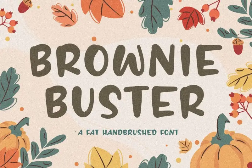 BROWNIE BUSTER Fat Handbrushed Font