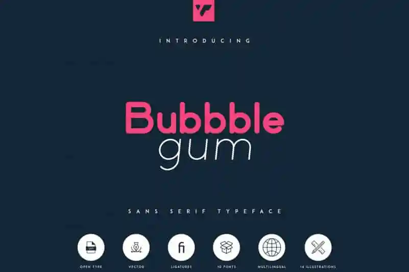 Bubbble Gum Sans Serif Typeface