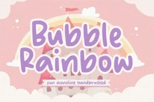 Bubble Rainbow Handbrushed Font