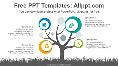 Bubbles tree PowerPoint Diagram Template
