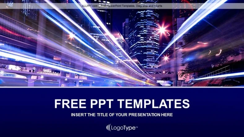 Building Night In The City-Business PPT Templates