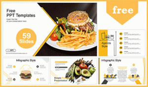 Burger with French Fries PowerPoint Templates